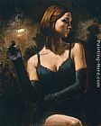 Fabian Perez Black Gloves II painting